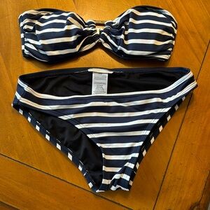 Michael Kors striped patriotic blue and white swim bikini